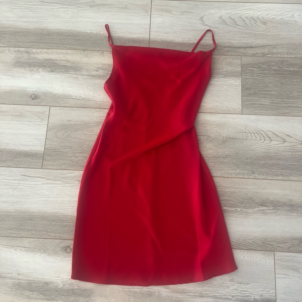 Urban Outfitters red cowl neck slip dress